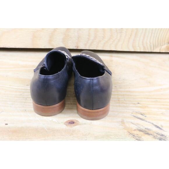 Celine Loafers Womens 6 Black Leather Chain Link Slip On Shoes Italy - Picture 3 of 8